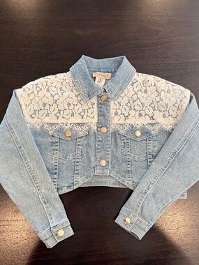 Twinset Milano Girls Lace Denim Jacket